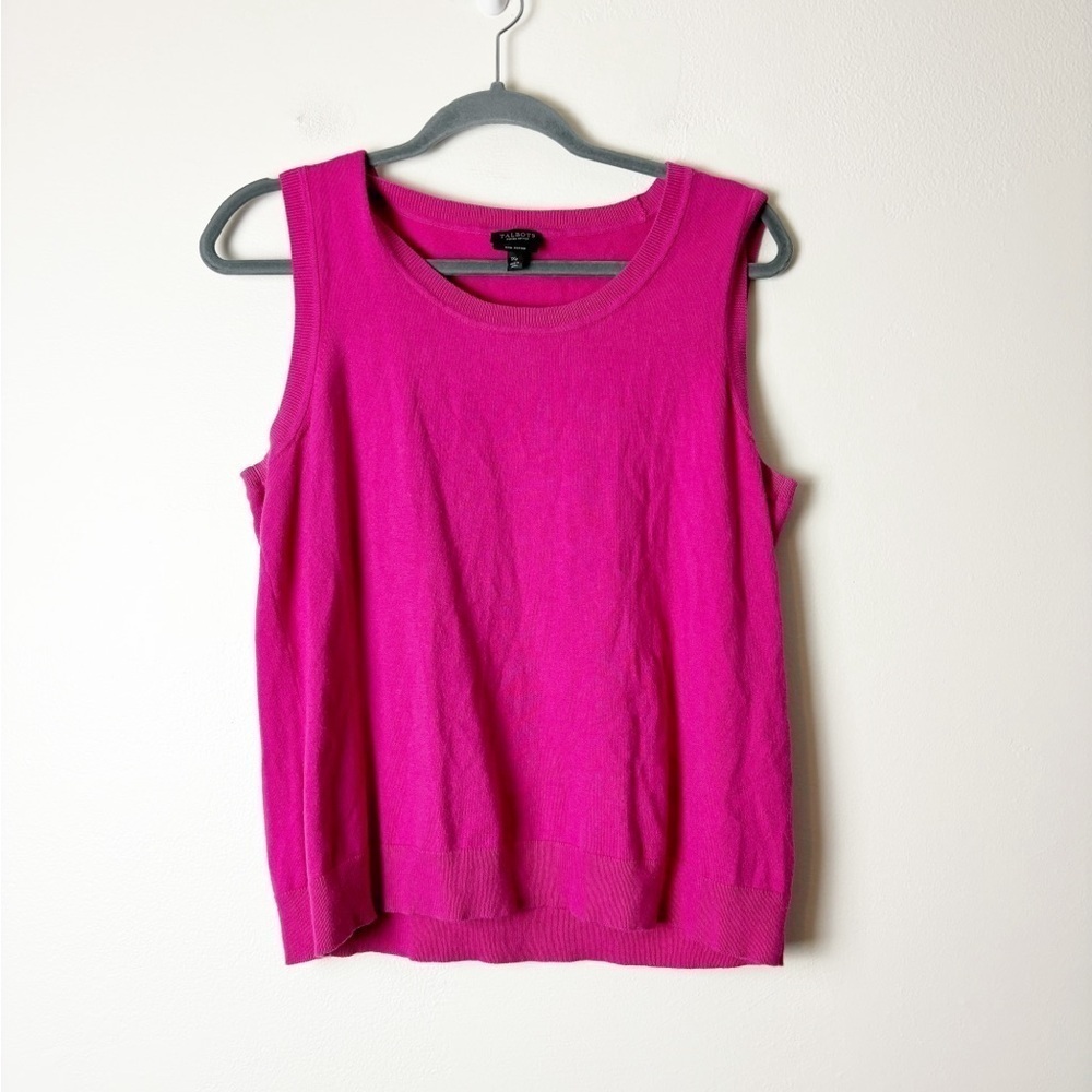 TALBOTS • Women’s Pima Cotton Pink Sweater Vest Size 1X Petites